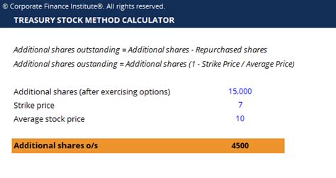 Treasury Stock Method Formula Example Definition