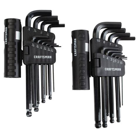 Craftsman 20 Key Standard Sae And Metric Combination Hex Key Set In