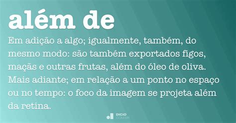 O Que Significa Além - Além de - Dicio, Dicionário Online de Português
