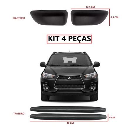 Kit Protetor Borracha Parachoque Mitsubishi Asx Shopee Brasil