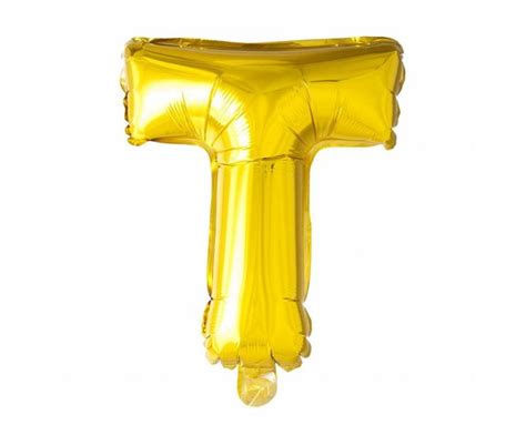 Folie Ballon Letter T Goud XL 102cm Leeg Partywinkel