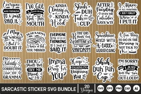 Sarcastic Sticker Svg Bundle Sarcastic Svg Bundle Svgs Quotes And