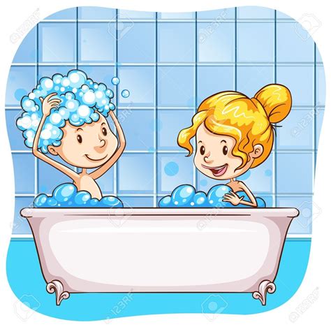 Bathtub With Bubbles Clipart