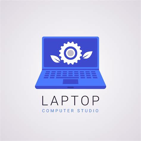 Plantilla de logotipo de laptop de diseño plano Vector Gratis