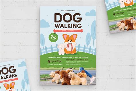 Dog Walking Flyer Template Psd Ai Eps Brandpacks