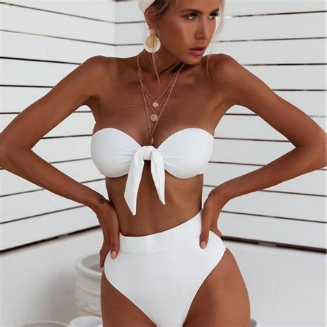 Jual PREORDER Cikini2020 Women S Sexy Bikini Solid Bra Set Summer Biquini Beach Swimsuit Push Up