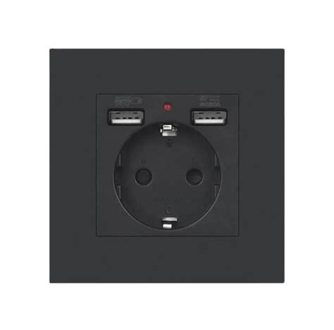 ᐉ Розетка електрична з USB-зарядкою Чорний • Краща ціна в Києві ...