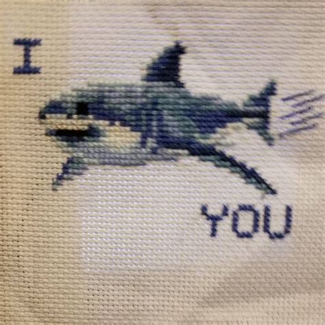 Great White Shark Counted Cross Stitch Chart Etsy Cute Shark Shark