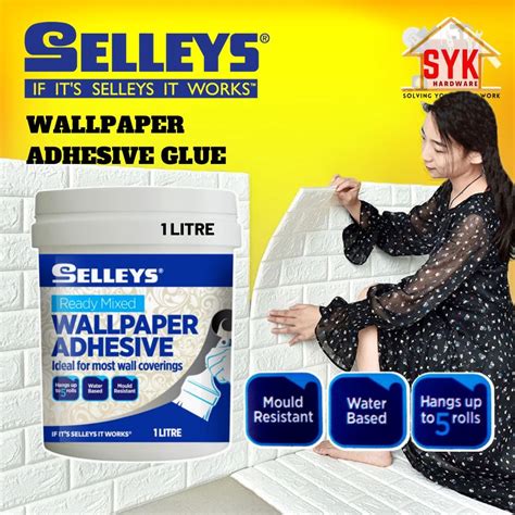 Syk Selleys Wallpaper Adhesive Glue 1 Liter Gam Wallpaper Wall Lining