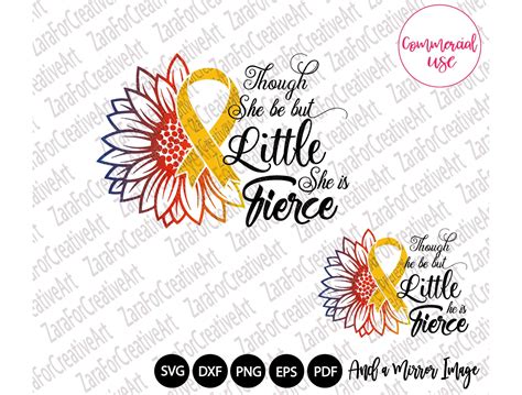 Childhood Cancer Svg Gold Ribbon Sunflower Flower Svg Etsy