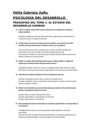 Tema El Estudio Del Desarrollo Humano Tema El Estudio Del