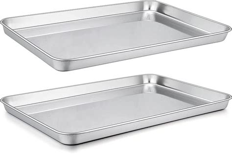 Homikit Baking Cookie Sheet Set Of 2 9 X 13 Stainless Steel Sheets Pan