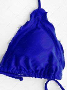 ZAFUL Lettuce Trim Padded String Bikini Swimsuit In COBALT BLUE ZAFUL 2025