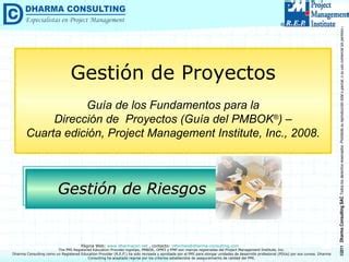 Guía del PMBOK Gestión de Riesgos PPT