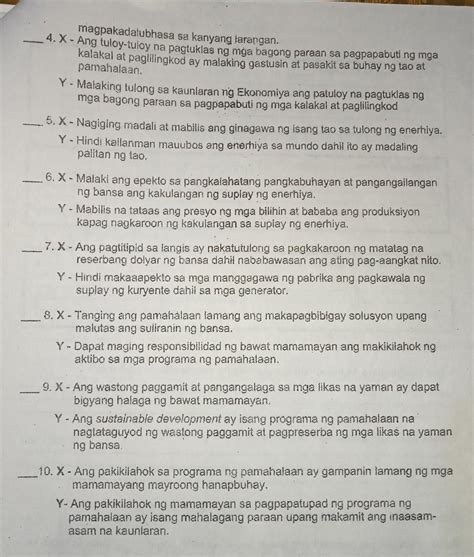 Gawain 8 CODE X At Y Panuto Ang Bawat Bilang Ay May Dalawang Pahayag