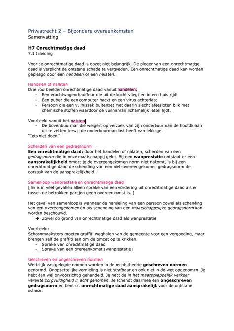 Samenvatting Privaatrecht 2 Privaatrecht 2 Bijzondere