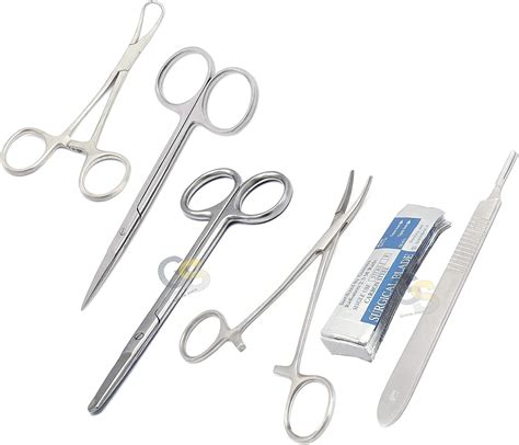 Gs 15 Pcs Forceps Scissors Towel Clamps Scalpel Handle