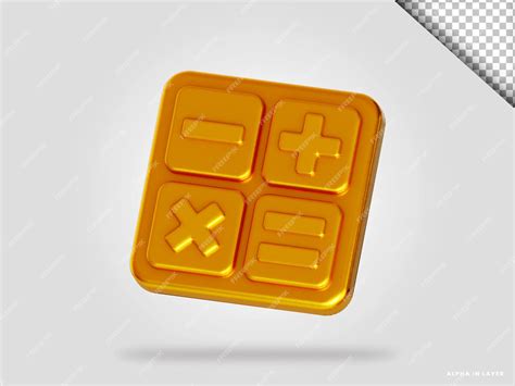 Premium Psd Golden Calculator 3d Render Illustration Isolated