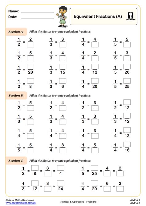 Free 5th grade equivalent fractions worksheet, Download Free 5th grade ...