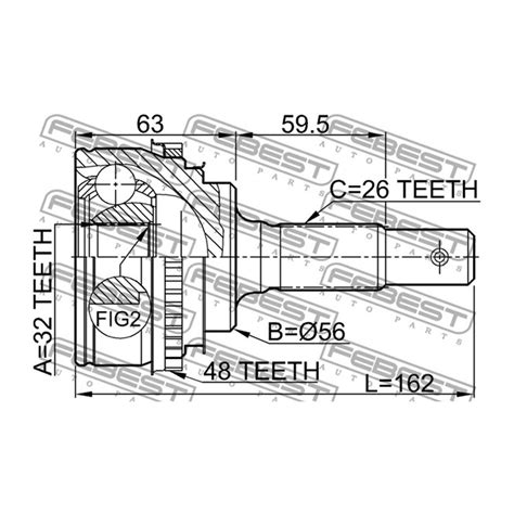 FEBEST Joint Kit Drive Shaft 0110 AT190A48 Front FOR Carina E Corona