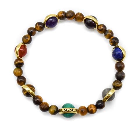 Luxury Lava And Gold Chakra Bracelet Ommo London