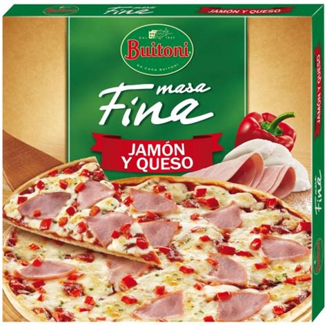 Pizza de jamón y queso masa fina Buitoni 320 g Carrefour