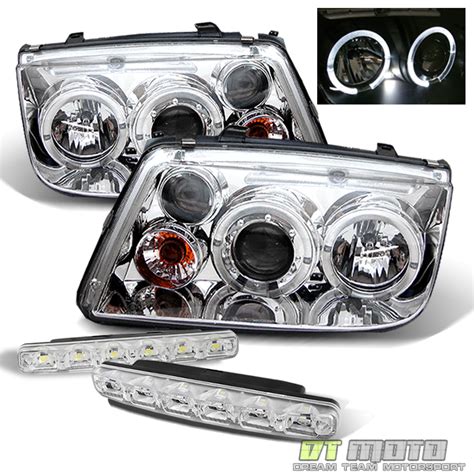 For 99 05 Vw Jetta Mk4 Bora Dual Halo Projector Headlightssmd Bumper