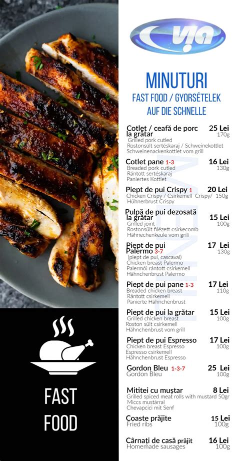 MENIU RESTAURANT VIA