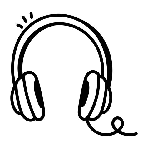 icono de auriculares diseñado en estilo dibujado a mano 7511288 Vector