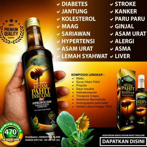 Jual Madu Hitam Pahit Insulin Darusyifa Obat Herbal Diabetes