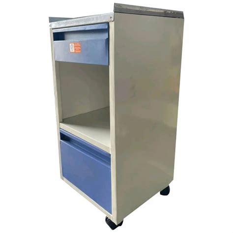 Mild Steel Grey And Blue JTI Hospital Bedside Locker Color Coated