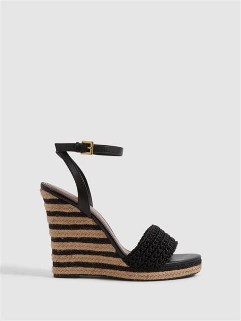 Reiss Selene Crochet Wedges Heels REISS