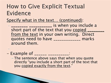 Ppt Citing Textual Evidence Powerpoint Presentation Free Download