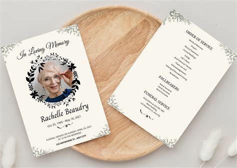 Editable Floral Funeral Program Template Celebrating The Life Etsy