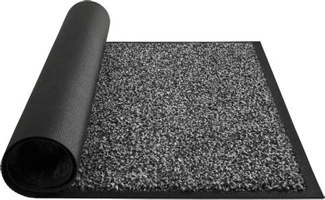 Mibao Dirt Trapper Door Mat For Indoor Outdoor 60x90 Cm Grey Black