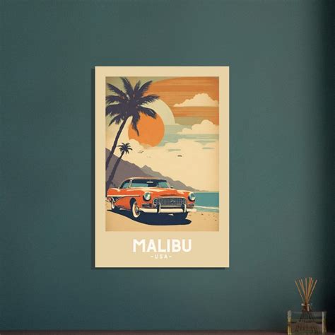 Malibu Malibu Art Malibu Poster Malibu Canvas Malibu Etsy