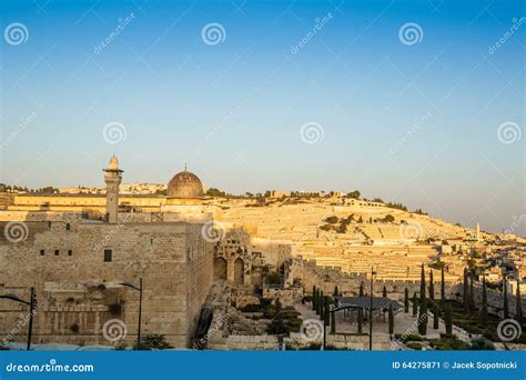 Skyline Da Cidade Velha Em Temple Mount No Jerusalém Israel Imagem de