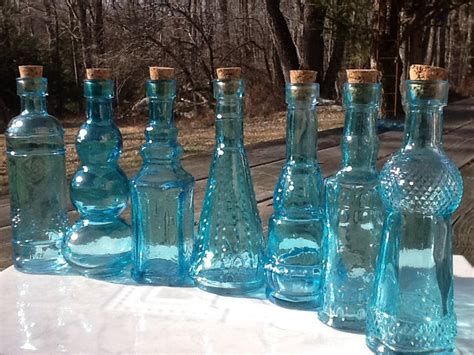 10 Blue Glass Bottles 45 Inches Tall Bottle By Festivalreglass