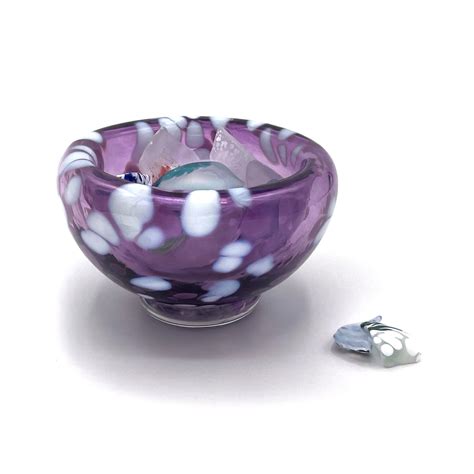 Purple Spots Bowl Blown Glass Glass Bowl Small Bowl Sauce Etsy