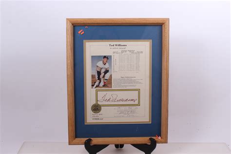 Lot American Sports Collectibles Ted Williams Authentic Autograph