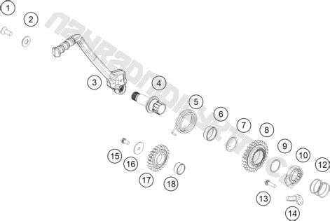 Náhradní díly KTM Schéma KICK STARTER pro model KTM MX 250 SX 2017 EU