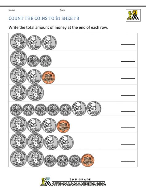 Counting Money Worksheets Up To 1