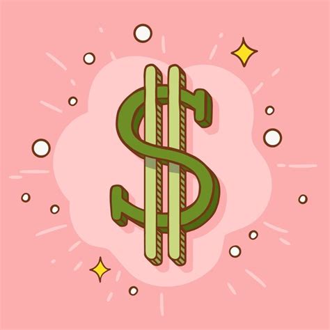 Нарисованная рукой иллюстрация знака доллара шаржа | Бесплатно векторы