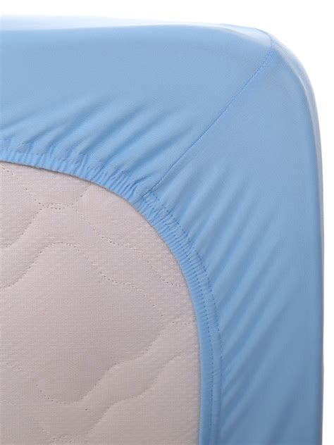 Простыня на резинке Трикотаж 180*200 борт 25см 016/18 Голубой Кулирка ...