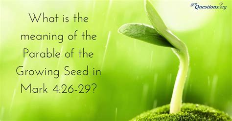 What Is The Meaning Of The Parable Of The Growing Seed Mark 4 26 29