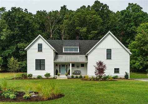 Modern Farmhouse Style Nestled In An Idyllic Woodsy New England Setting