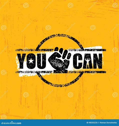 Yes You Can Strong Inspiring Creative Motivation Slogan Stock Vector