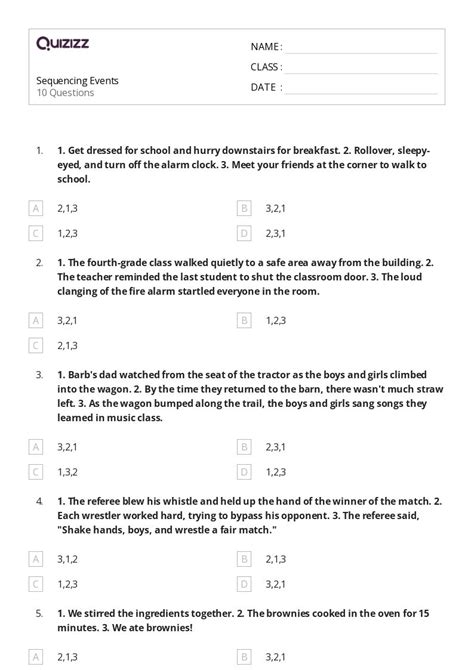 50 Sequencing Events Worksheets For 3rd Grade On Quizizz Free And Printable