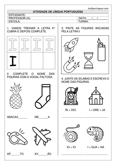 Atividade Da Vogal E Para Educação Infantil