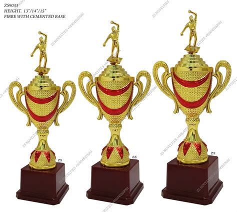 Fiber Golden Fibre Bowler Trophy Shape Cup Size 10 15 Inch At